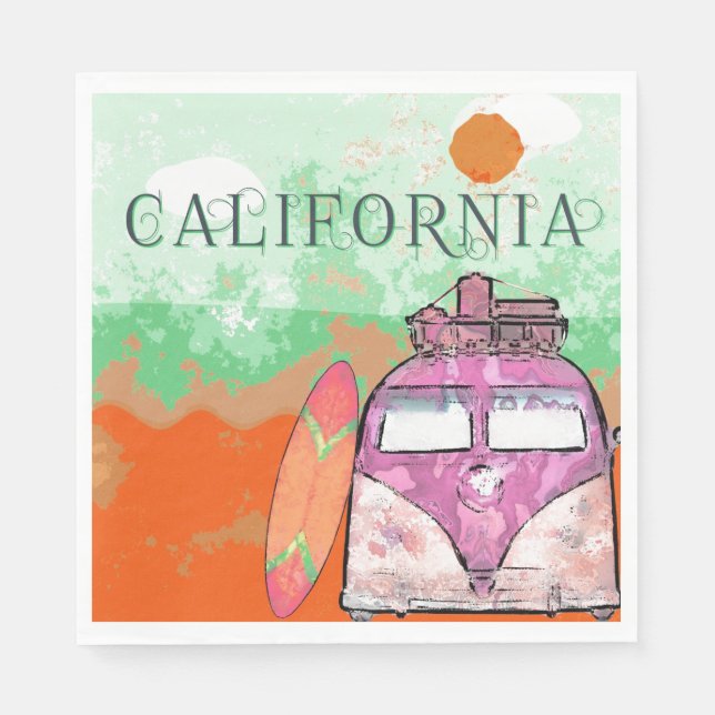 California Travel Poster Pappersservett (Framsidan)