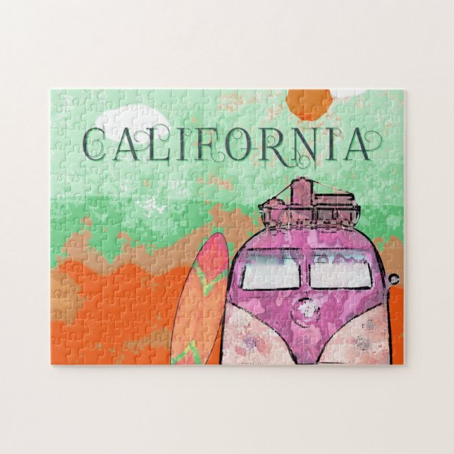 California Travel Poster Puzzle Pussel (Horisontell)