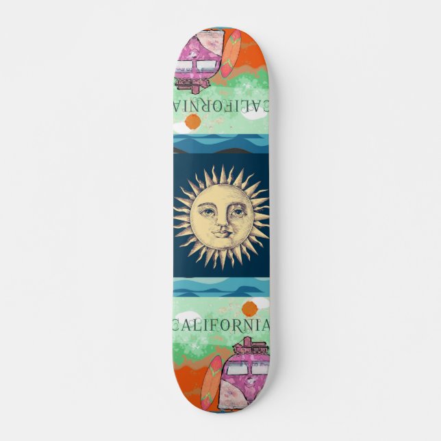 California Travel Poster Skateboard (Framsida)