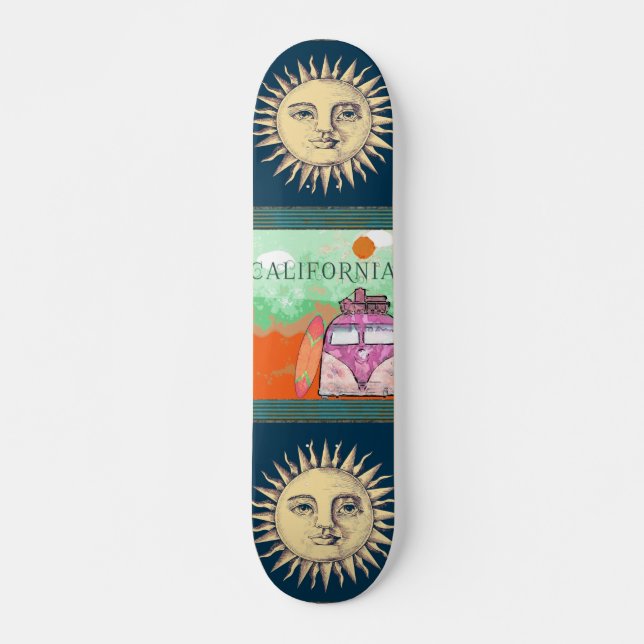 California Travel Poster Skateboard (Framsida)