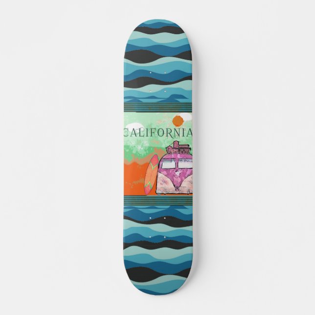 California Travel Poster Skateboard (Framsida)