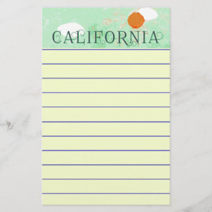 California Travel Poster Stationery Brevpapper