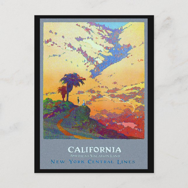 California Travel Poster Vykort (Framsida)