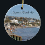 California Travel Vacation Photo Laguna Beach Julgransprydnad Keramik<br><div class="desc">Resa julprydnaden med ett foto av havet vid Laguna Beach,  Kalifornien. Använda mallen som ska läggas till året på baksidan. Den här prydnaden är en underbar souvenir för en semester i Laguna Beach.</div>