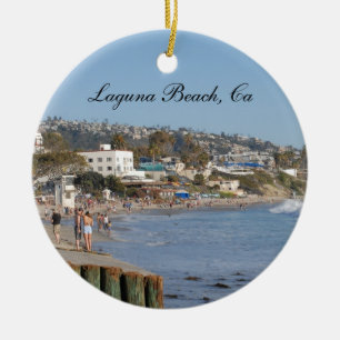 California Travel Vacation Photo Laguna Beach Julgransprydnad Keramik