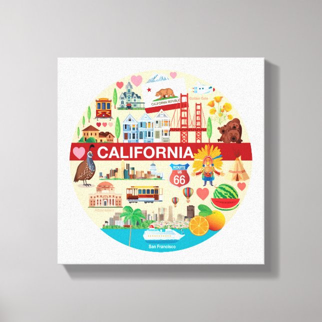 California Travels Canvastryck (Framsida)