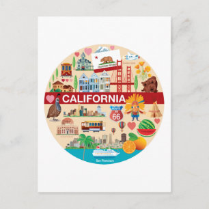 California Travels Vykort