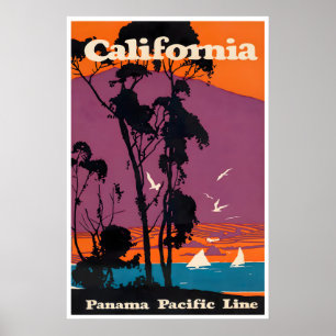 California tryck resor affisch kryssningsfartyg ko
