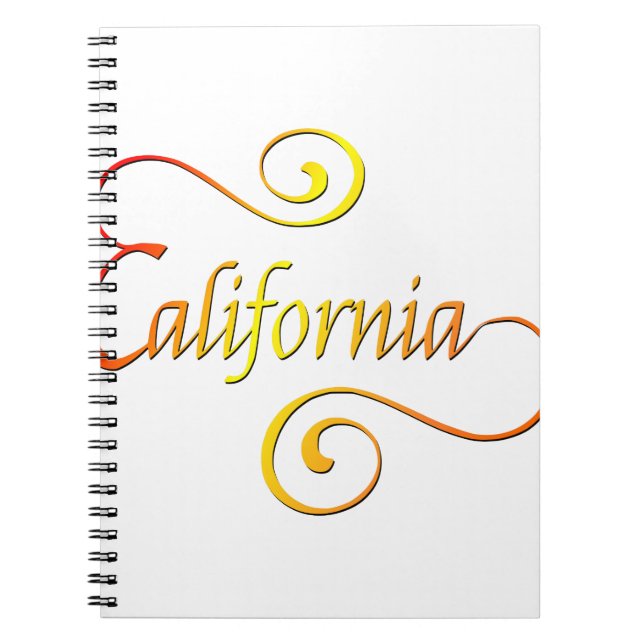 California Typography Art Anteckningsbok Med Spiral (Framsidan)