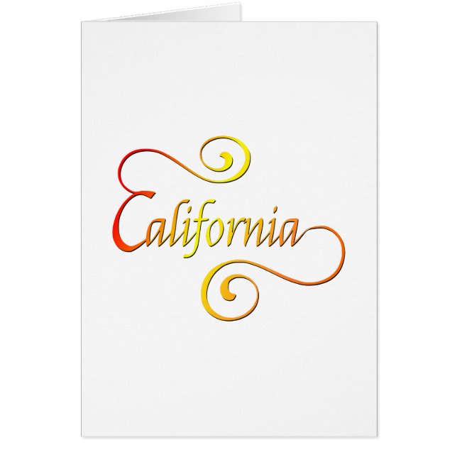 California Typography Art Hälsningskort (Framsidan)
