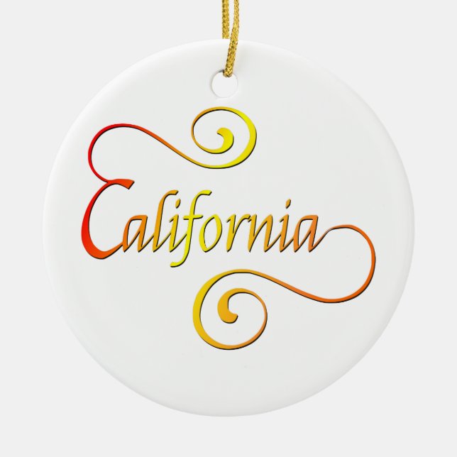 California Typography Art Julgransprydnad Keramik (Framsidan)