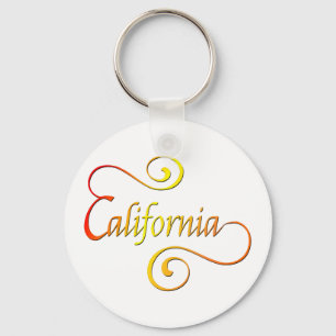 California Typography Art Nyckelring