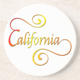 California Typography Art Underlägg Sandsten