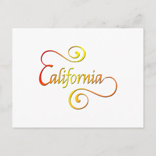 California Typography Art Vykort