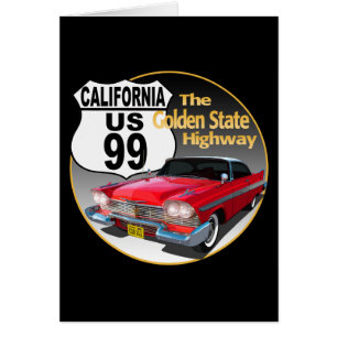 California U S Route 99 - The Golden State Hälsningskort