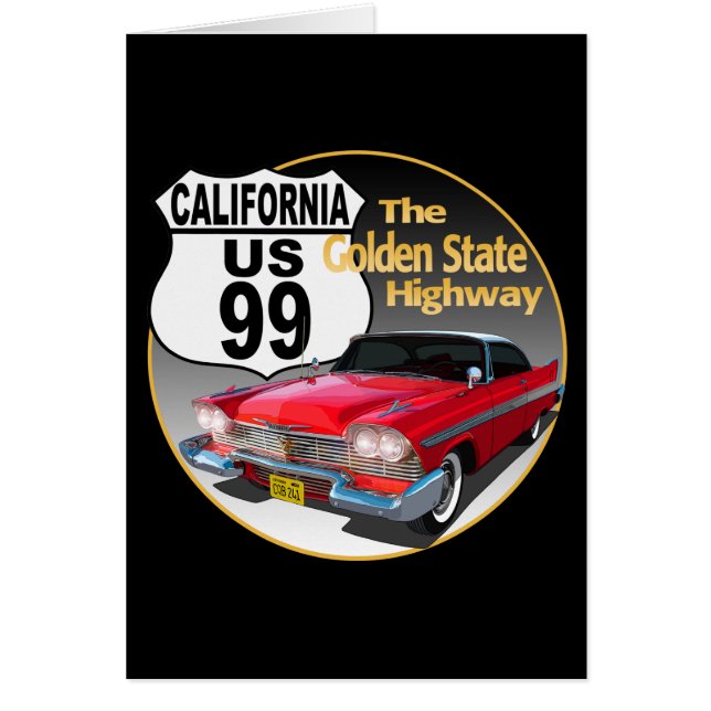 California U S Route 99 - The Golden State Hälsningskort (Framsidan)