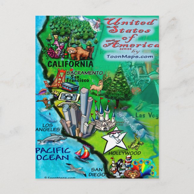 California USA Card Vykort (Framsida)