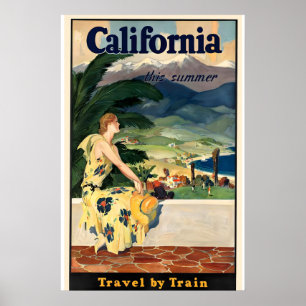 California USA Vintage Resemål Poster