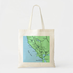California Vinland Kartor Liten Tote Tygkasse
