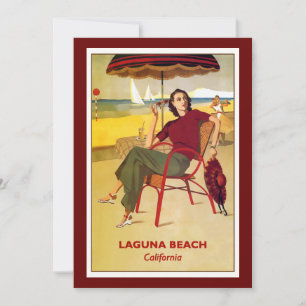 California vintage affisch, Laguna Beach Kort