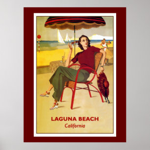 California vintage affisch, Laguna Beach Poster