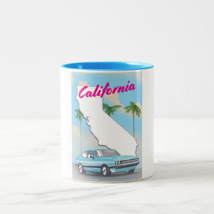 California Vintage-stil Semesterplakat Två-Tonad Mugg