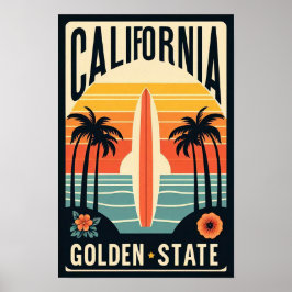 California Vintage Travel Poster