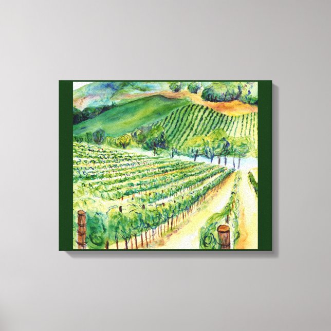 California Winery Vineyard Painting Kanvastryck (Framsida)