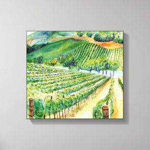 California Winery Vineyard Painting Kanvastryck