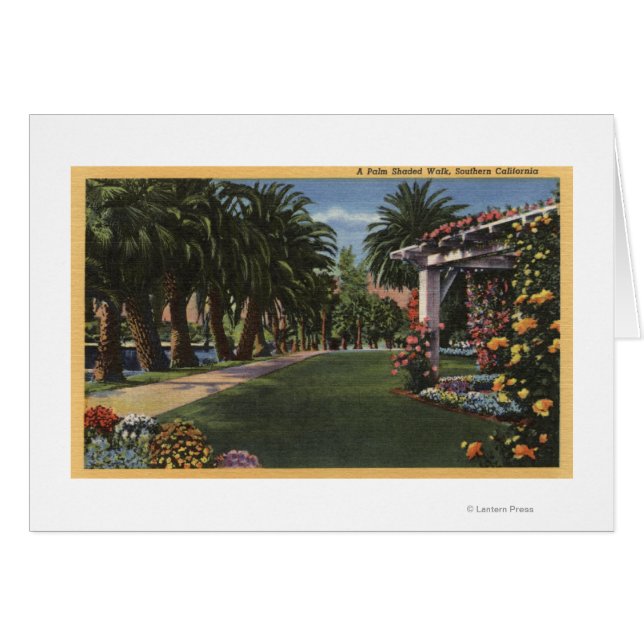 CaliforniaA Handflatan Shaded Walk Hälsningskort (Framsidan Horizontal)