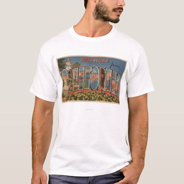 CaliforniaLarge brev ScenesState T-shirt (Framsida)