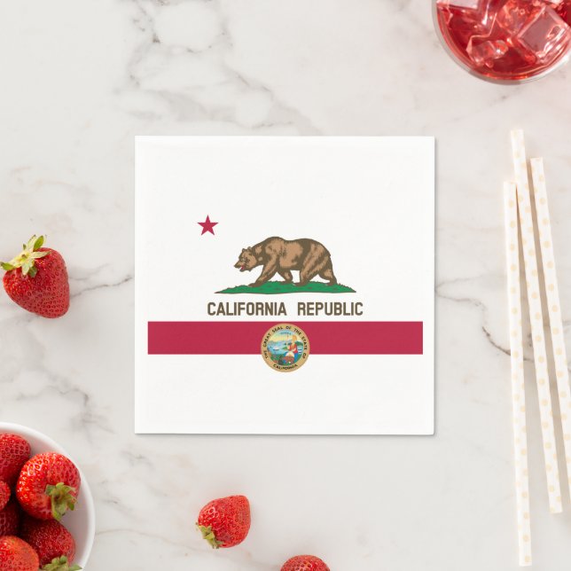 Californian Flag & Seal, Flag of California Pappersservett (Insitu)