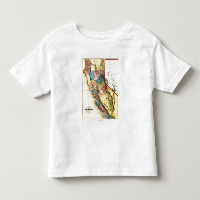 CaliforniaPanoramic karta Tee Shirt (Framsida)