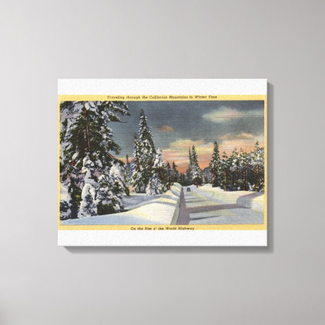 CaliforniaRim o'World Highway in Winter Canvastryck (Framsida)