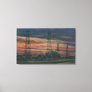 CaliforniaSunset beskådar av kalifornierolja Canvastryck