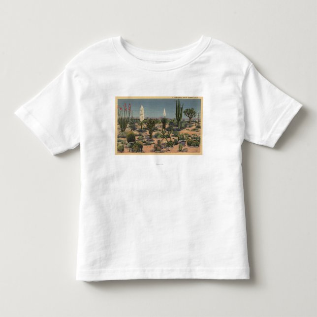 CaliforniaVarieties av ökenkaktus Tee Shirt (Framsida)