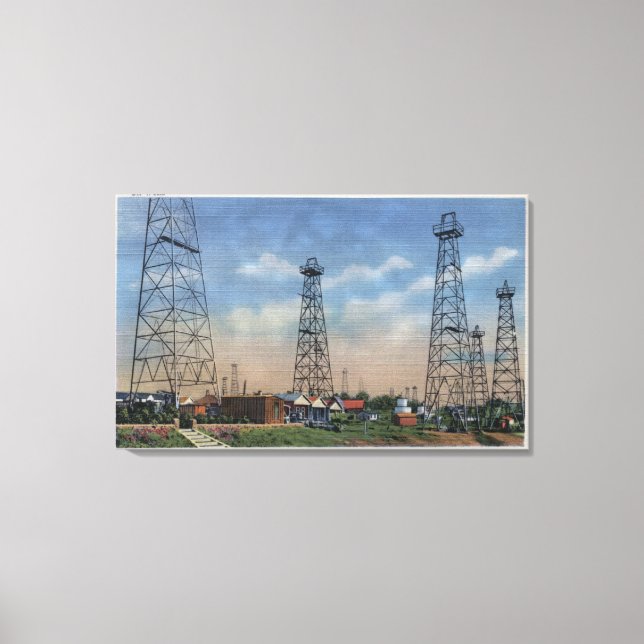 CaliforniaView of Oil Wells Canvastryck (Framsida)