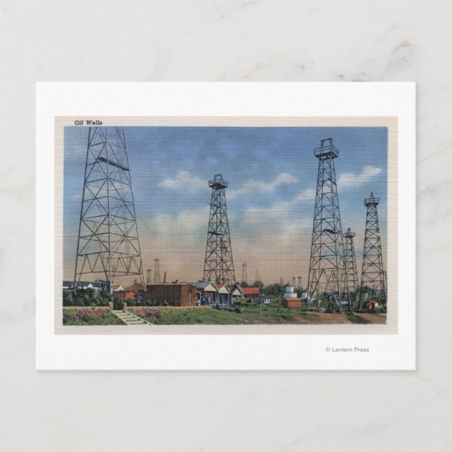CaliforniaView of Oil Wells Vykort (Framsida)