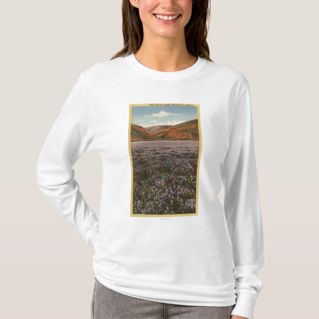 CaliforniaWild Lupine blommar i blom T Shirt (Framsida)