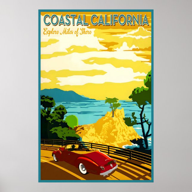 Californiens kust Pacific Coast 17 Mile Drive Poster (Framsidan)