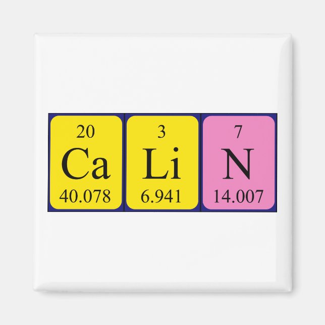 Calin periodiskt återkommande magnet bord namn (Framsidan)