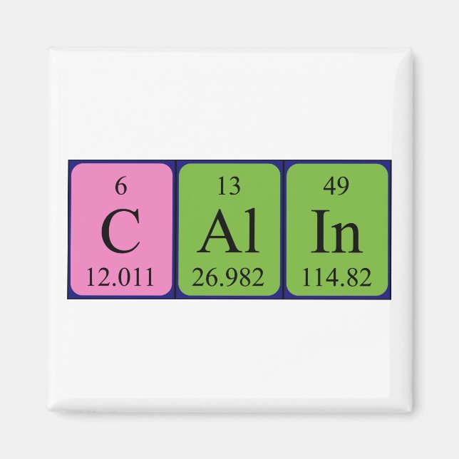 Calin periodiskt återkommande magnet bord namn (Framsidan)
