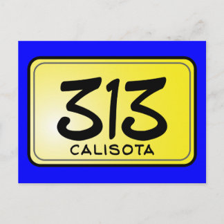 Calisota 313-licensskylt vykort