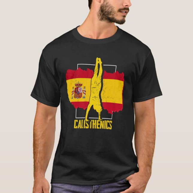Calisthenics Athlete Spain Flag Fitness Street Wor T Shirt (Framsida)