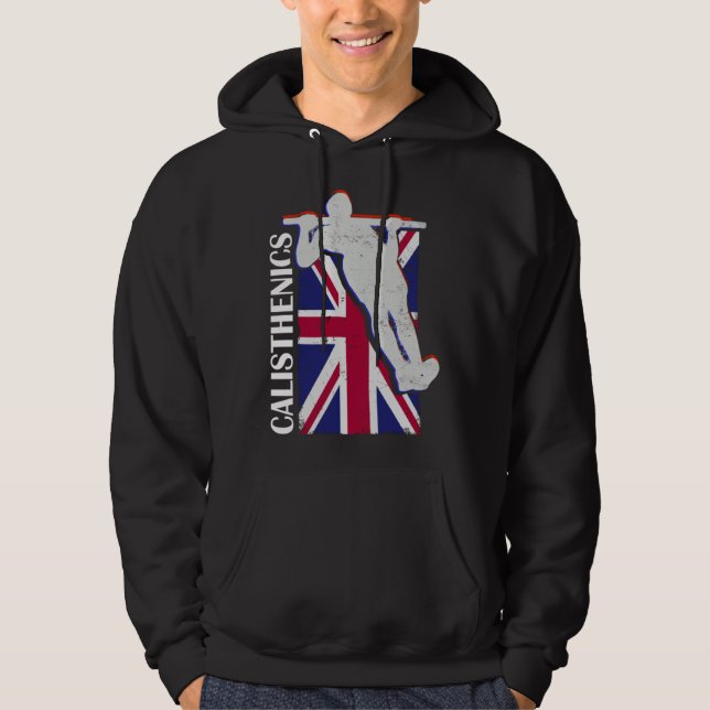 Calisthenics Athlete UK Flag Fitness Gym Street Wo Hoodie (Framsida)