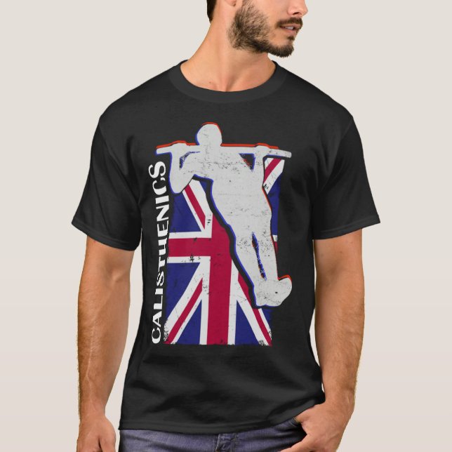 Calisthenics Athlete UK Flag Fitness Gym Street Wo T Shirt (Framsida)