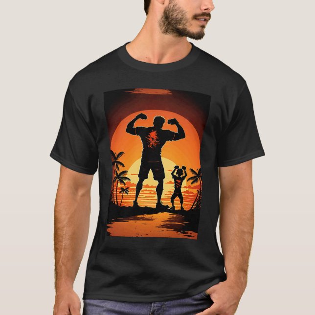 Calisthenics Exercise Enthusiasts Father And Son D T Shirt (Framsida)