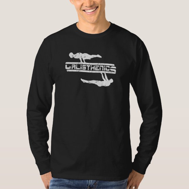 Calisthenics Front Lever Planche Exercises Street T Shirt (Framsida)