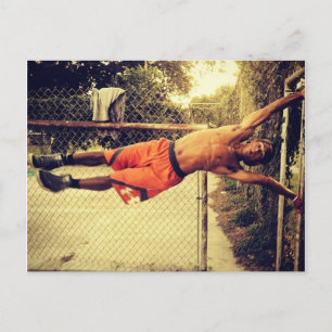 Calisthenics Human Flagga Exercards Vykort