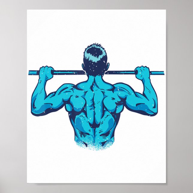 Calisthenics pull-up-workout Back Day Gym Poster (Framsidan)